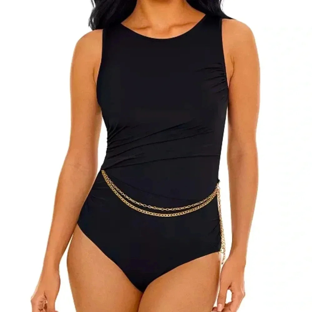 Magicsuit Women's Hyperlink Annette One-Piece Swimsuit Size 8 Black Slimming New